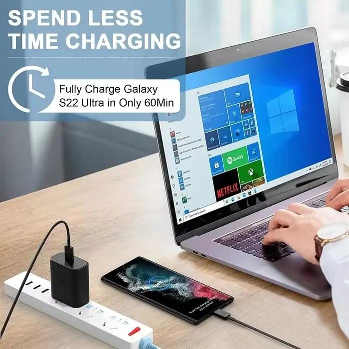 Câble USB Type C Original Samsung 45W 25W 5A PD Charge Rapide pour Galaxy S26 S25 S24 S23 S22 Ultra Note 20 Tab S11 Z Fold7