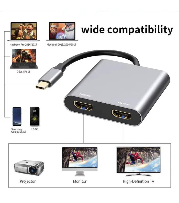 Adaptateur USB C vers double HDMI