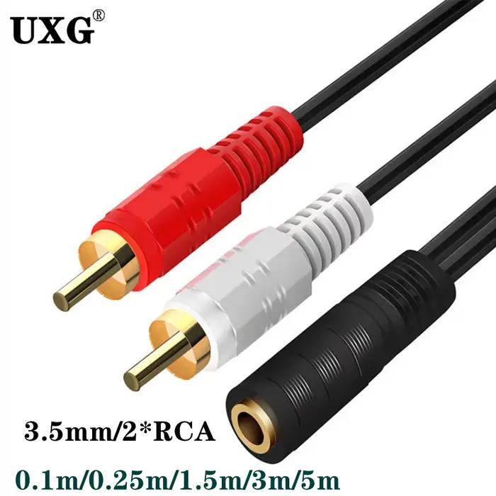 Câble audio RCA Jack 3.5 vers RCA mâle 2RCA pour haut-parleur iPod ordinateur microphone multimédia occasion spéciale