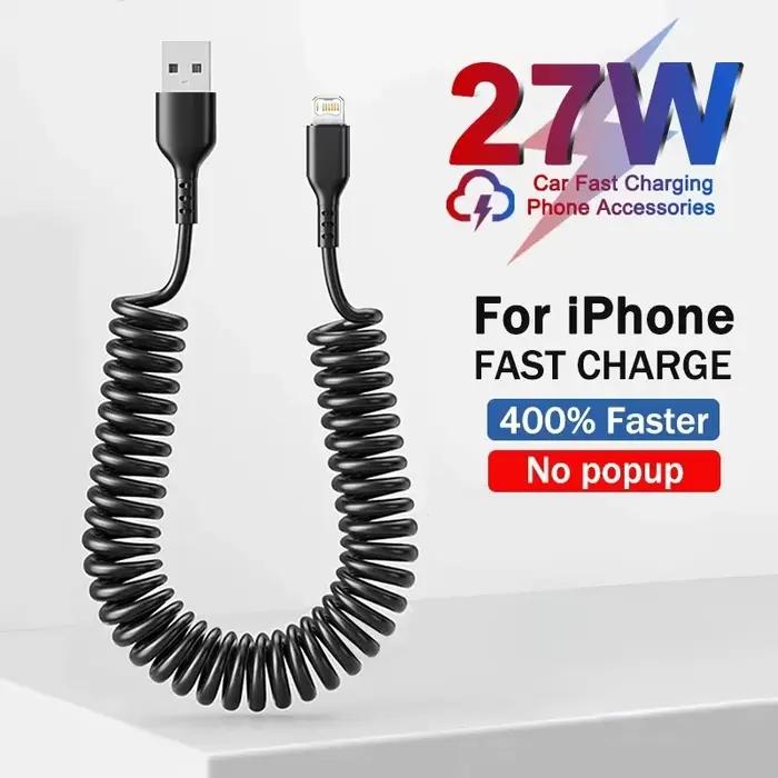 Câble USB de charge rapide extensible pour iPhone 14 11 12 13 Pro Max 7 8 14 Plus X XR XS