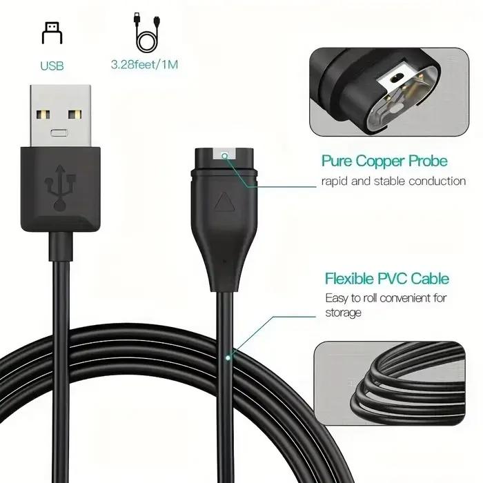 Câble de chargeur pour Garmin Fenix 5 5S 5X Plus 6 6S 6X Pro 7 7S 7X