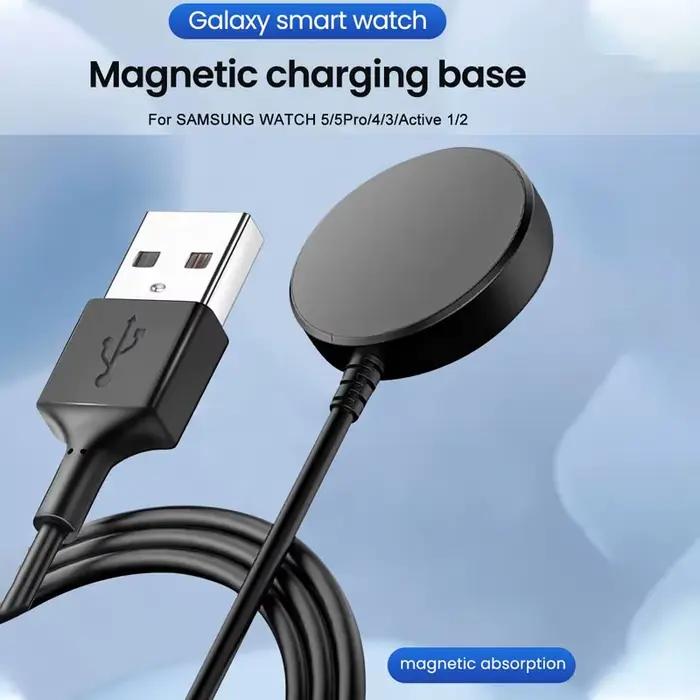 Chargeur magnétique sans fil 2026 pour Samsung Galaxy Watch 8/7/6/5 Pro/5/4/3 Active2 – Station de charge rapide portable pour montre