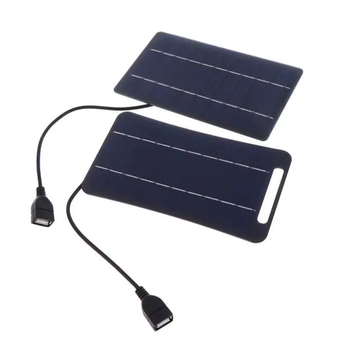 Chargeur solaire portable 2W USB C à charge rapide pour téléphone, camping, randonnée, usage d'urgence