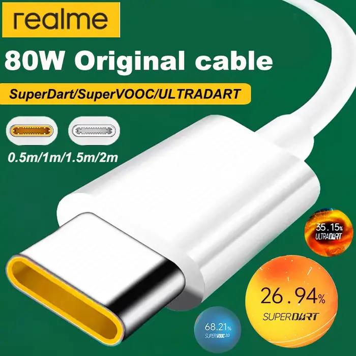 Realme câble d'origine 80W 65W Usb Type C Super Dart