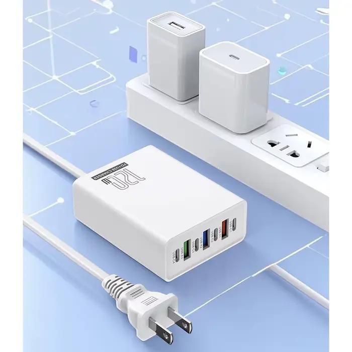 Tête de charge 120W à 7 ports (3 USB + 4 PD) – Chargeur rapide pour téléphones mobiles 5V4A – Standard US/EU/UK – Modèle 2026