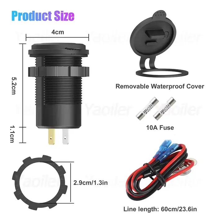 Prise USB C pour ordinateurs portables 83W 12V
