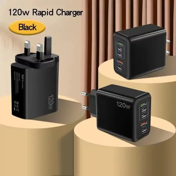 Chargeur mural USB C multi-ports 120W PD Type C pour iPhone Samsung Xiaomi Huawei chargeur rapide prise UE US UK occassions spéciales
