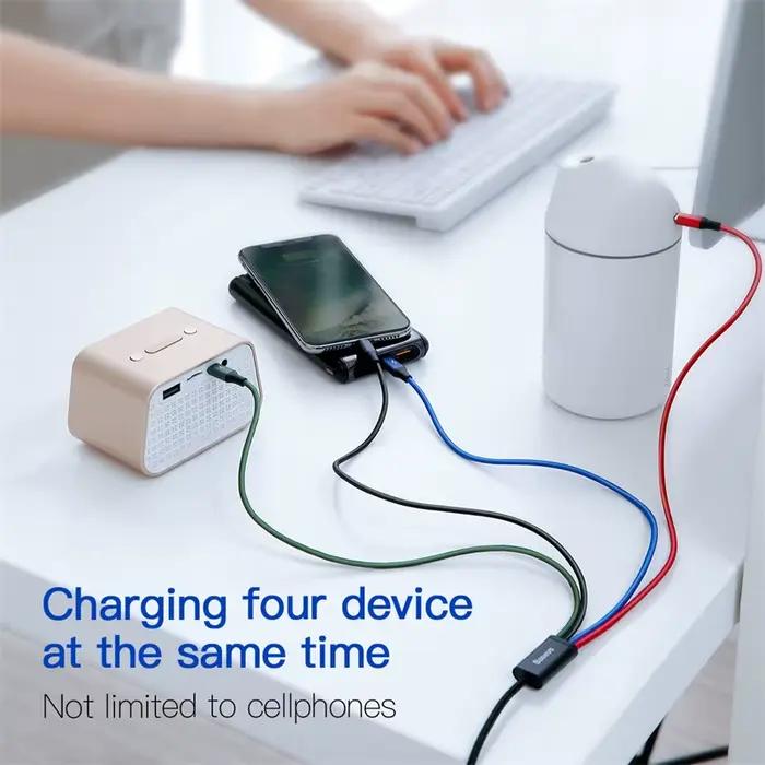 Baseus – câble USB Micro et Type C 3 en 1 pour recharge