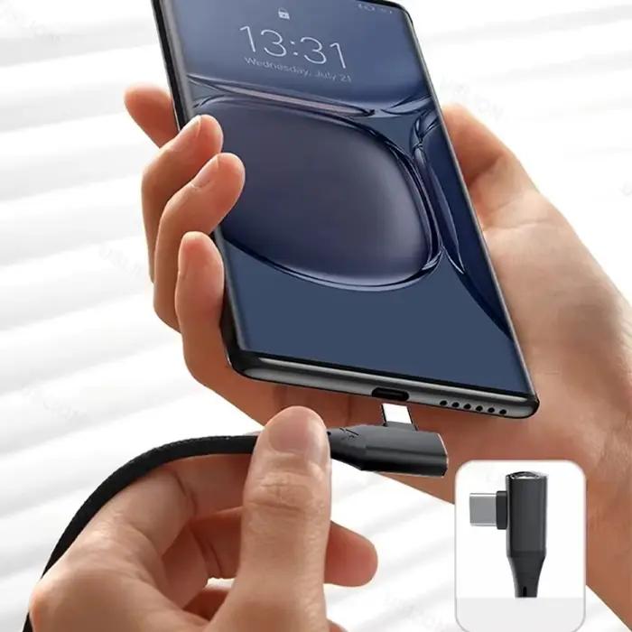 Câble de charge rapide 120W Type C à 90 degrés USB-C pour téléphones mobiles charge rapide et sécurisée occasions spéciales
