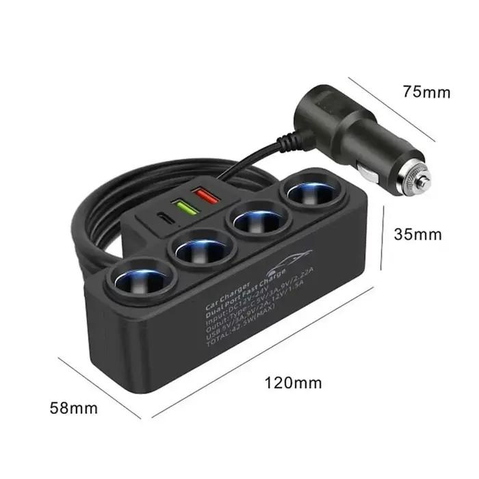 Adaptateur Allume-Cigare Voiture 3.1A USB QC 3.0 PD 3.1A Double Prise USB Accessoire Auto Occasions Spéciales