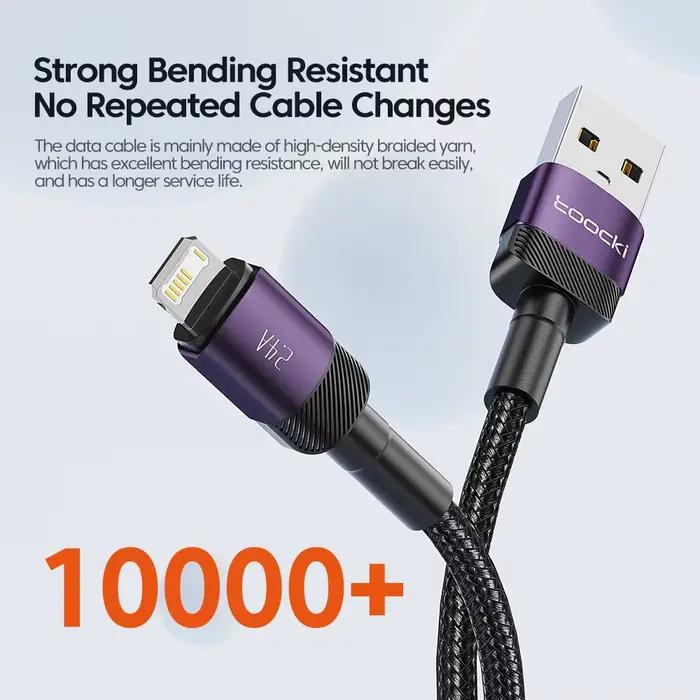 Toocki-Câble d'éclairage USB 2.4A pour iPhone