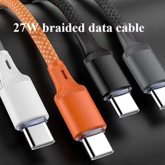 Câble de chargement rapide USB Lightning tressé pour données C à C adaptable à iPhone Apple Huawei Xiaomi Redmi Samsung occasions quotidiennes et cadeaux