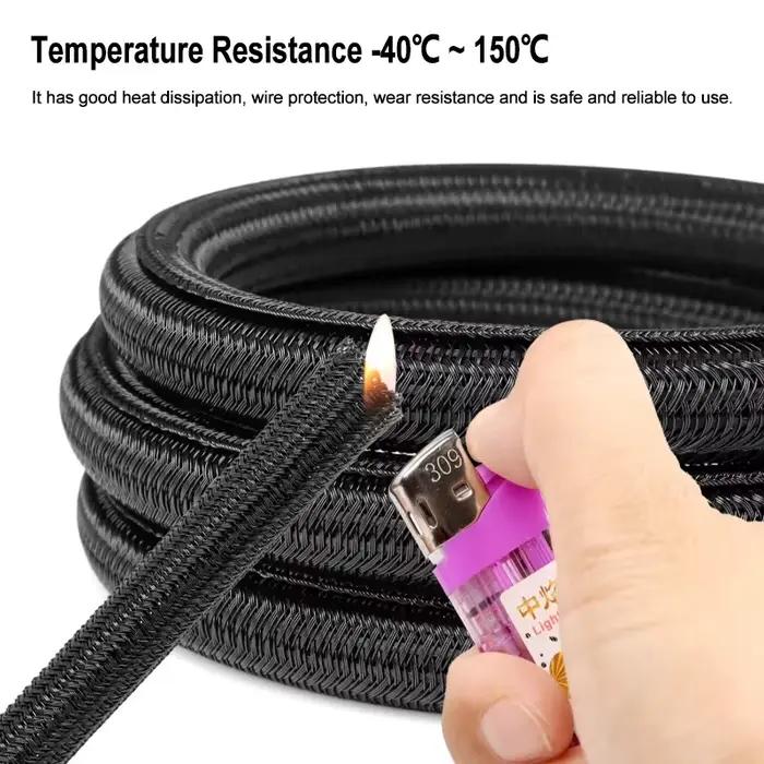 Gaine de câble tressée en PET de 3/8 mètres