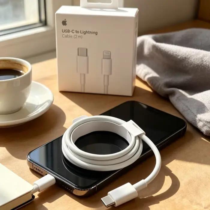 Câble de connexion USB-C vers Lightning 2M pour iPhone 17 16 15 14 13 12 11 Pro Max Plus Mini XR XS 7 8 SE pour Apple pour iPad Pro Air
