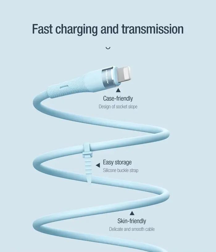 Nillkin-Câble de charge rapide en silicone liquide
