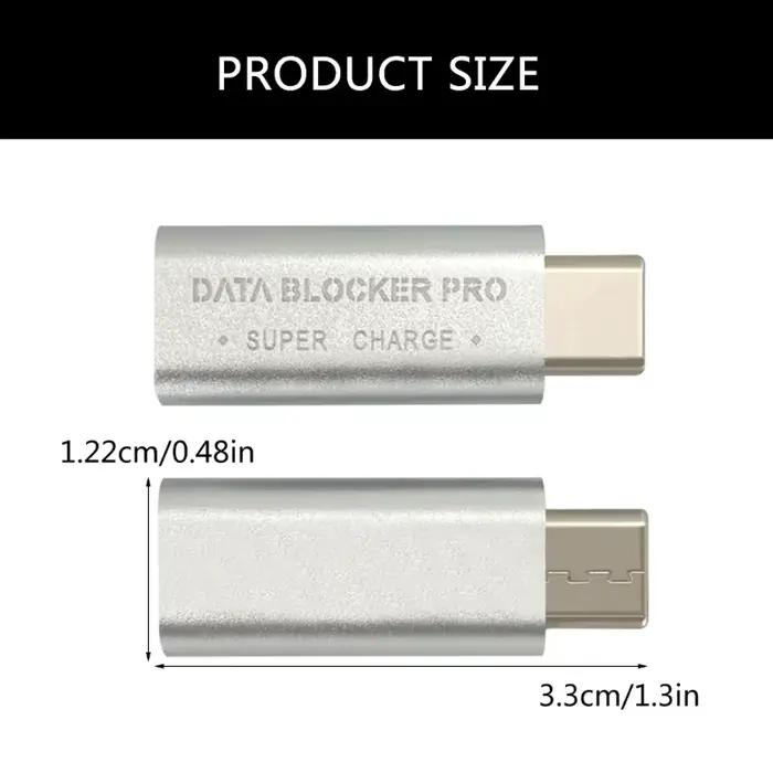 Bloqueur de données USB-C pour charge rapide et sécurisée sans transfert de données - convient aux particuliers et utilisateurs fréquents - protection contre juice jacking - compatible avec la plupart des appareils USB-C