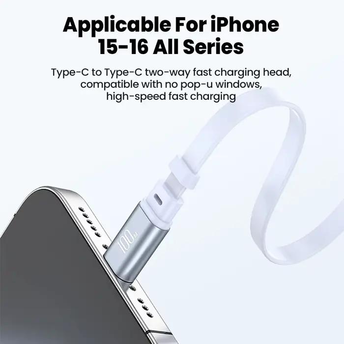 Câble USB C vers USB C 100W pour iPhone 16 15 Plus Pro Max