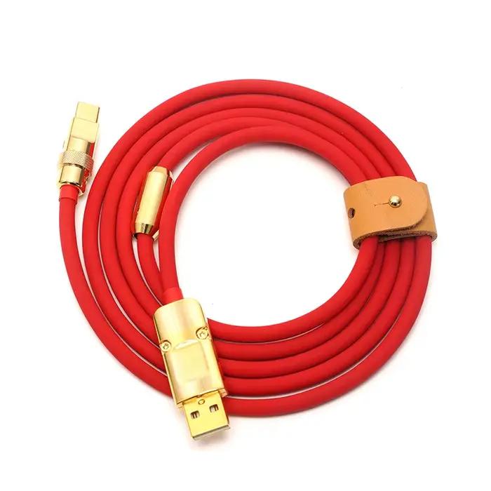 Câble de données USB vers Type-C en silicone et métal