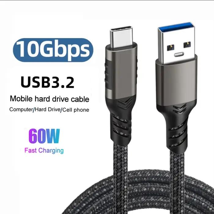Câble USB 3.2 Gen2 3A 60W QC 3.0 10 Gbps