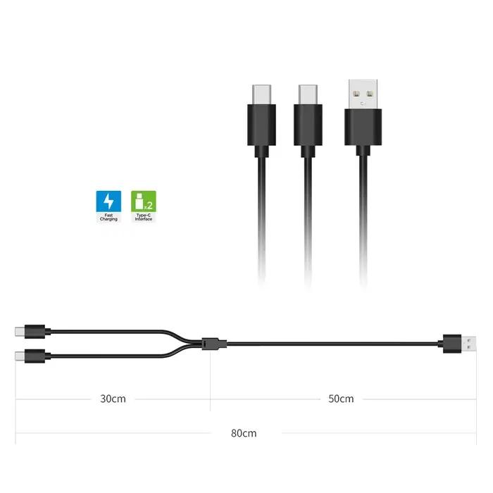 Câble de chargement Tahnuhna pour PS VR2, Switch et PS5, câble USB Type-C 2 en 1, ligne de données pour joueurs et réalité virtuelle