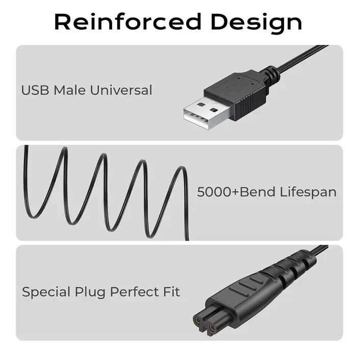 Chargeur USB pour rasoir Remington PG6255 PR1362 PG6171 PF7600 PR1340 PG6250 PR1385