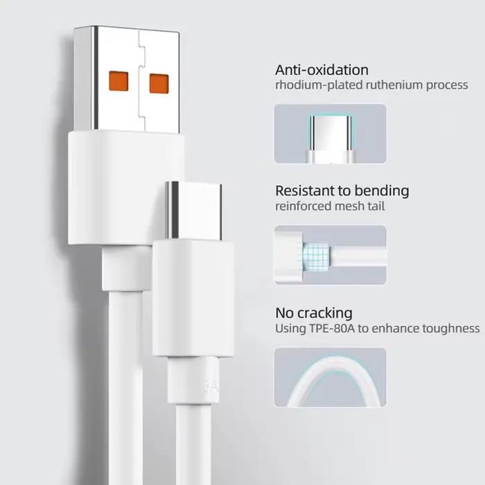 Câble de charge ultra rapide USB type C d'origine Xiaomi 6A 120W