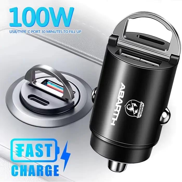 100W QC3.0 PD Mini chargeur de voiture charge rapide