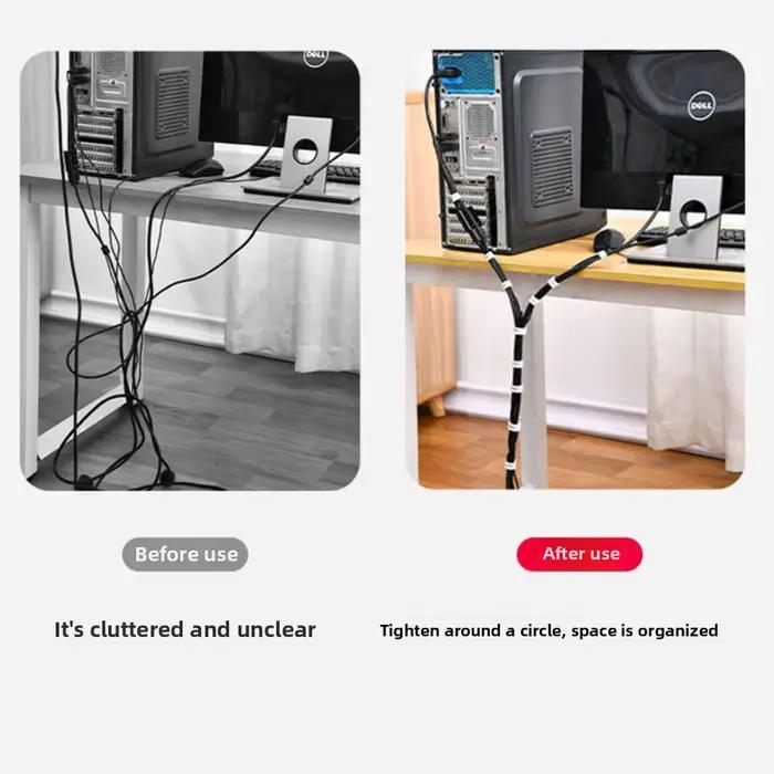 Attache-câble réutilisable 10 mm x 5 m - Organisateur de fils multi-usages pour câbles de données et plantes