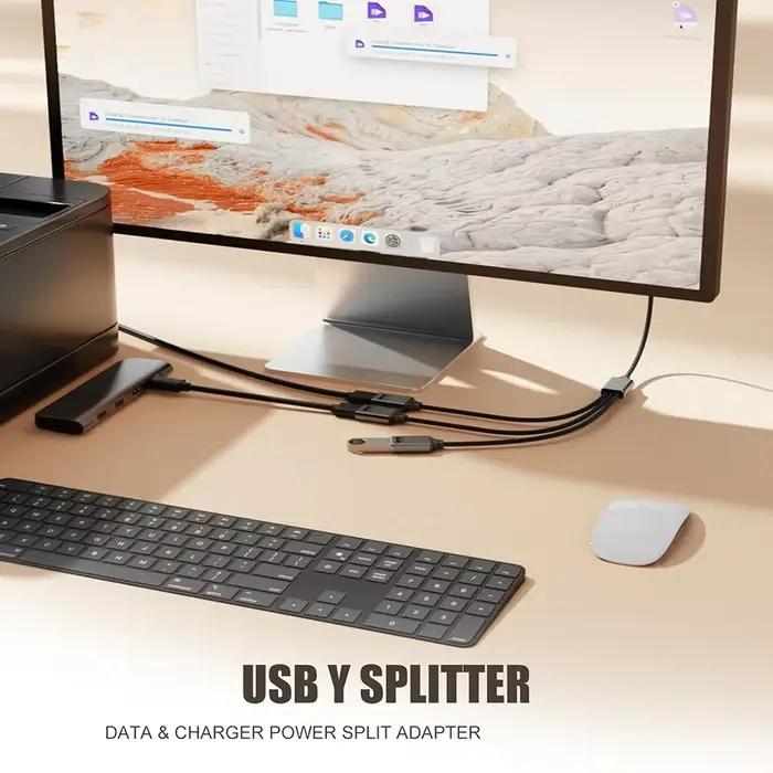 Câble séparateur USB A/Type C 3 en 1