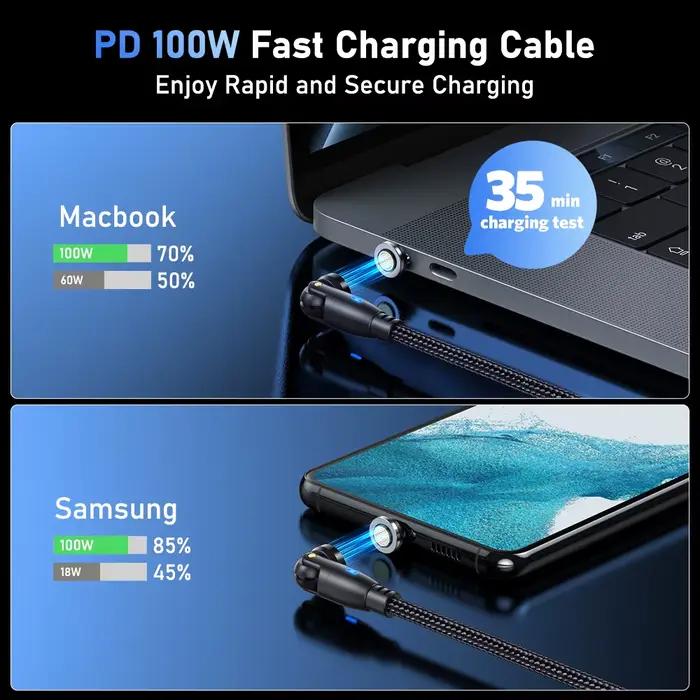 AUFU 100W câble magnétique USB Type C 5A