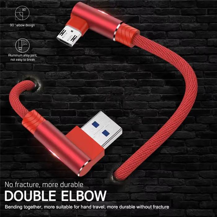 Câble de charge rapide Micro USB 3A à 90 degrés