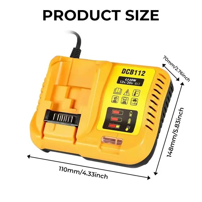 Chargeur de batterie au lithium 2A DCB112 pour Dewalt 10.8V 12V 14.4V 18V DCB206 DCB205 DCB204 DCB203 DCB120