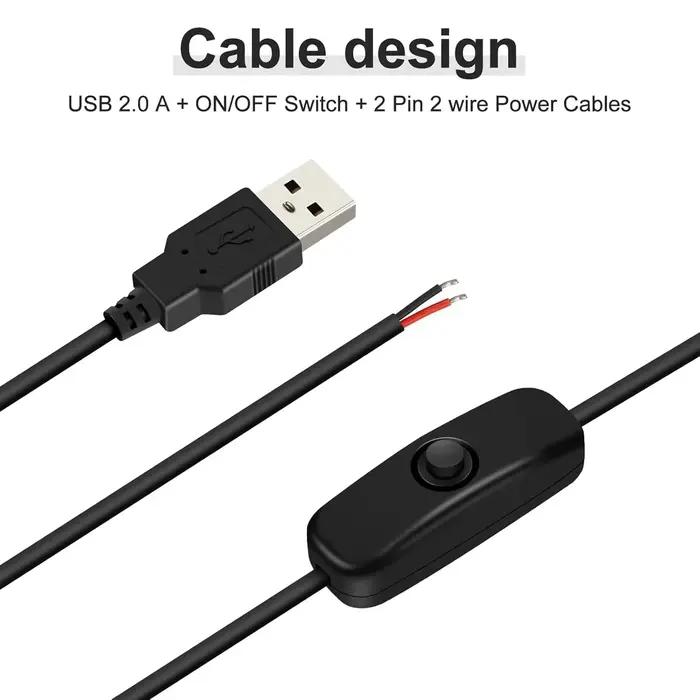 Câble d'extension USB 5V avec interrupteur