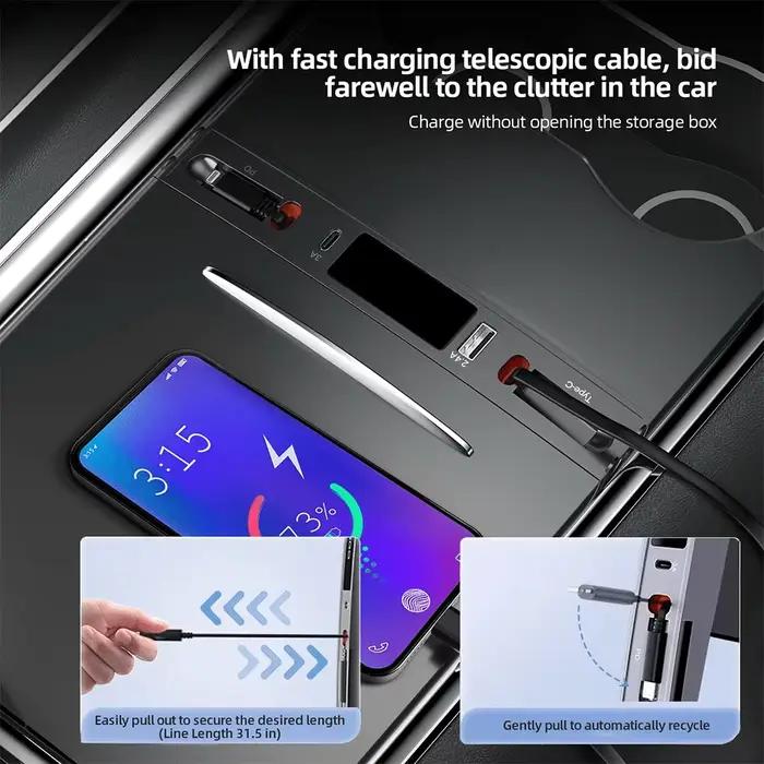 Airies chargeur de voiture USB C 4 ports pour iPhone et iPad