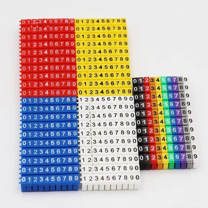 0, 3-10 mm2 chiffres arabes 0-9 0123456789 Numéro câble réseau fil C Type pince marqueur étiquette cordon marquage