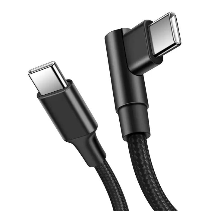 0.25m/0.5m/1m/2m/3m coude à 90 degrés en Nylon tressé chargeur rapide