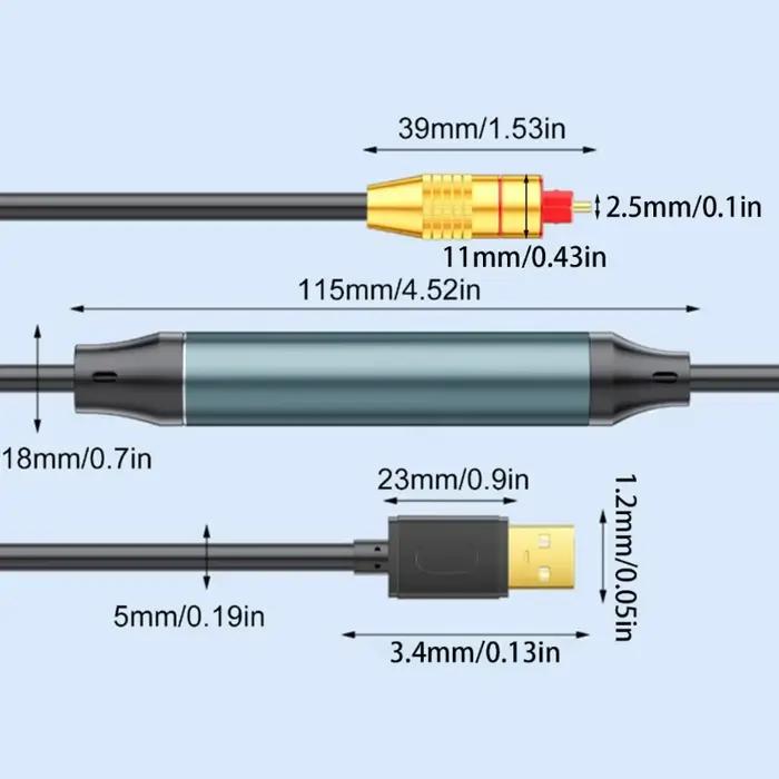 Câble son analogique à Fiber optique numérique USB