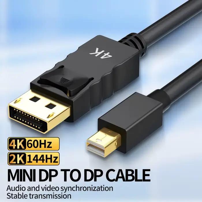 Câble Mini DP vers DP 4K 60Hz 2K 144Hz 1080P Displayport mâle à mâle