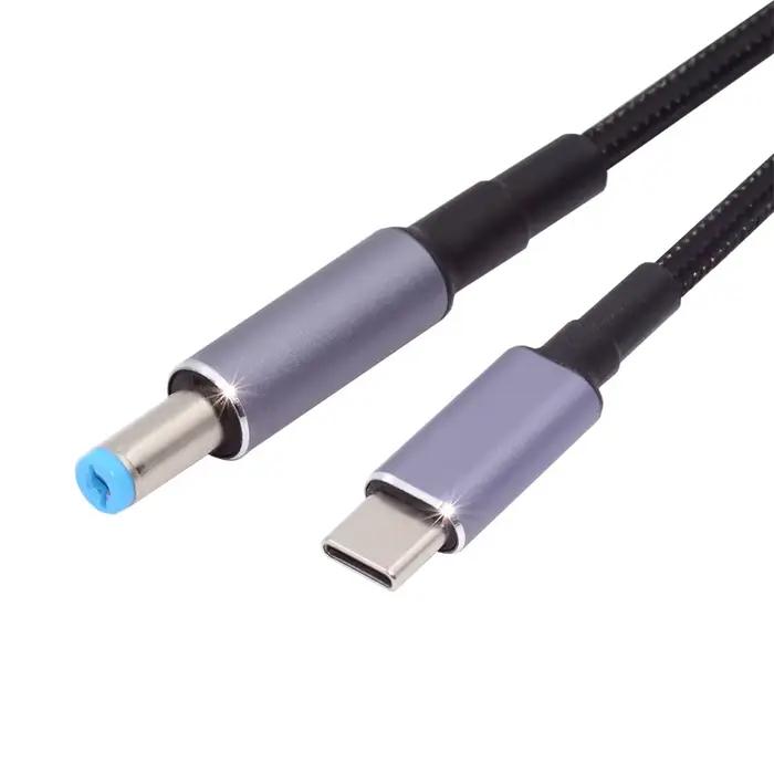 Type C entrée USB-C à sortie DC 5.5*2.1mm 20V puissance 100W 135W 140W 65W câble de charge 1.8m pour ordinateur portable