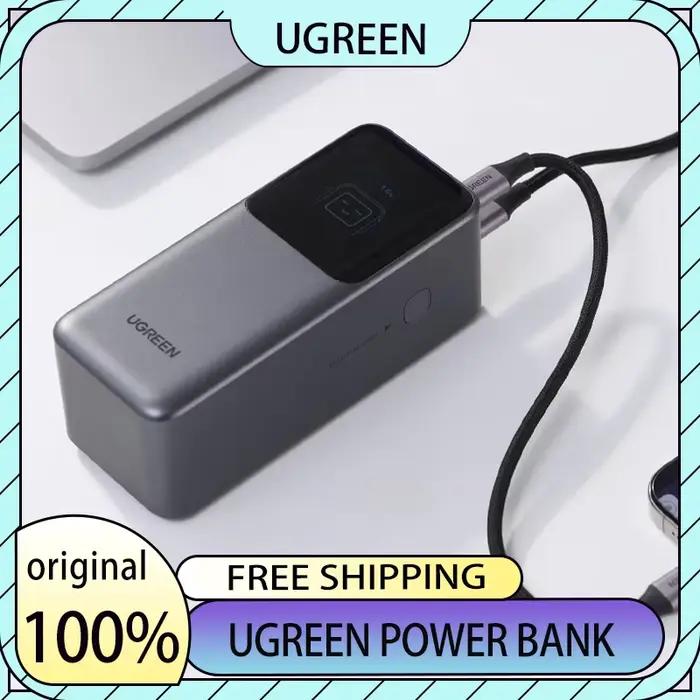 UGREEN 200W 20000mAh Power Bank Chargeur Rapide avec Câble Intégré de 65CM Batterie Externe Portable pour iPhone 17 Pro
