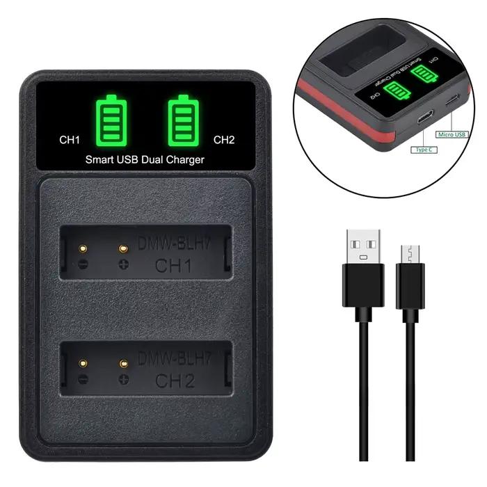 Caméra Batterie DMW-BLH7 BLH7 DMW-BLH7PP DMW-BLH7E Chargeur pour Panasonic Lumix DMC-GM5 DMC-GF7 DMC-GF8 GF9 LX10 LX15 Caméras