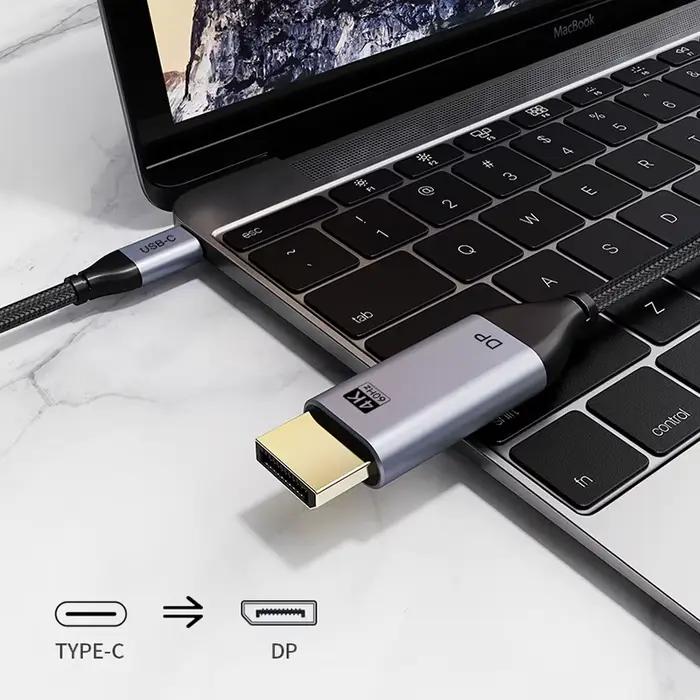 CABLETIME Câble DP USB-C vers DisplayPort 4K 60Hz Thunderbolt 3 USB 3.1 Adaptateur