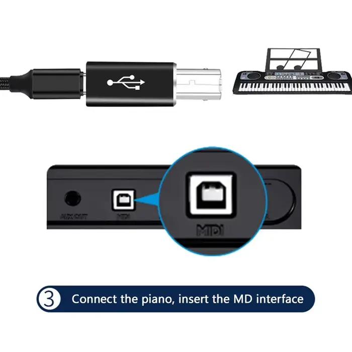 NNBILI USB B mâle vers USB Type C femelle adaptateur pour Scanner imprimante convertisseur USB transfert
