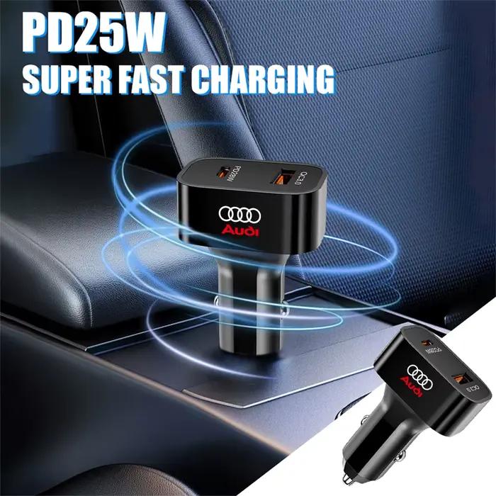 Chargeur de voiture USB double port à charge rapide pour Audi quattro A1 A4 A3 A5 A6 A7 A8 Q3 Q5 Q8 B5 B6 B7 B8 B9 Q7 Accessoires