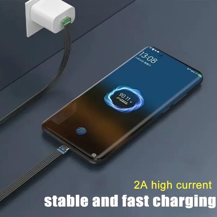 Câble Plat Flexible USB 3.1 Type-C 50cm Polyvalent Transmissions Données Charge Rapide Forme L Silicone Occasions Spéciales