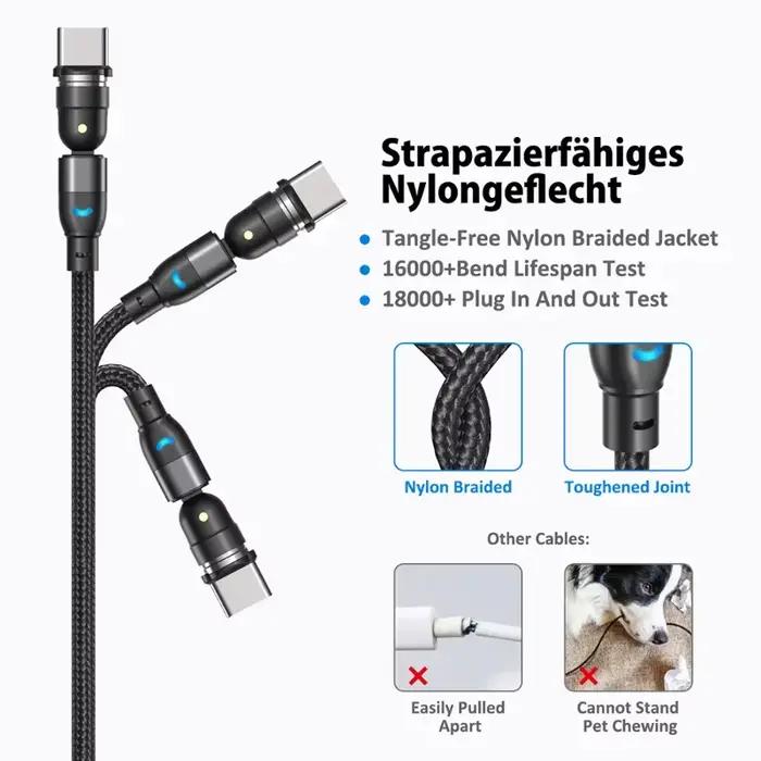Câble de chargement magnétique AUFU en aluminium et nylon, 1m à 3m, Micro-USB et Type C, multicolore pour iPhone et autres smartphones occasions spéciales