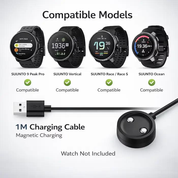 Câble de charge magnétique pour montre SUUNTO 9 Peak Pro Vertical Race