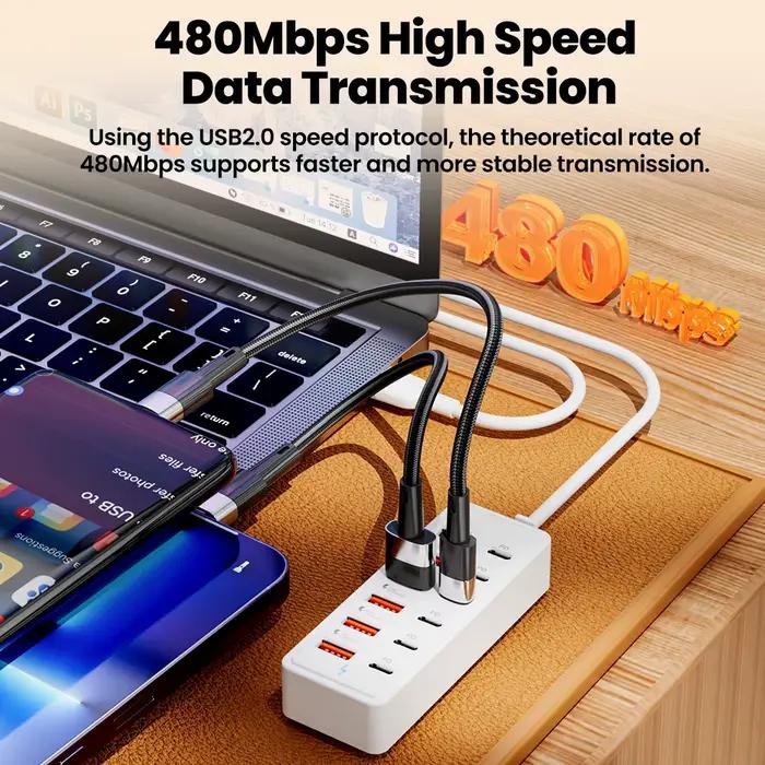 Multiprise 12 en 1, Station de chargeur USB multi-ports