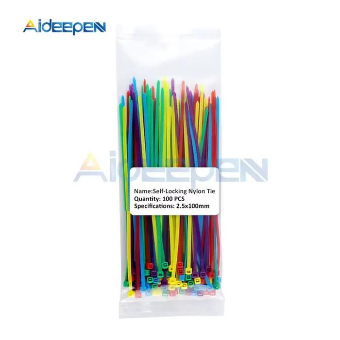 Lot de 100 attaches-câbles en plastique antidérapantes de 2