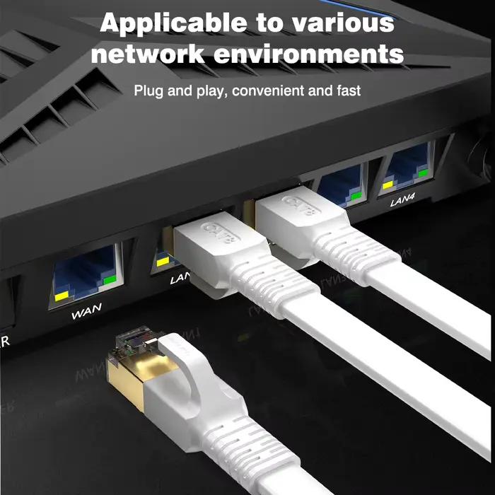 Nouveau câble Ethernet Cat8 blanc 40 Gbps
